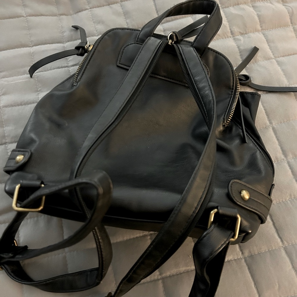 Faux leather backpack